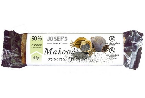 Josef 's snacks Ovocná maková tyčinka