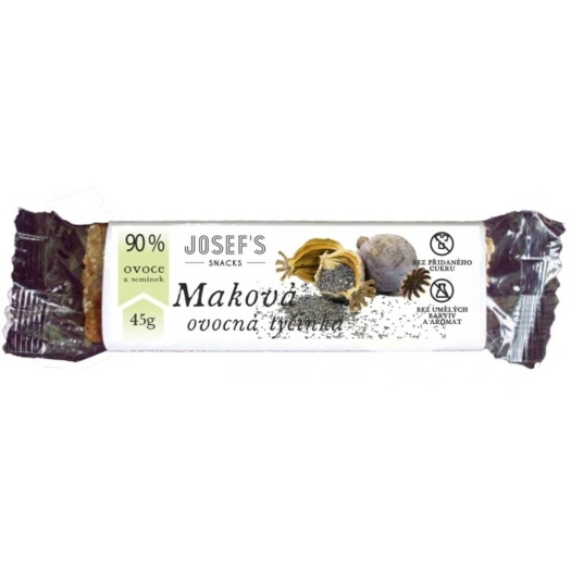Josef 's snacks Ovocná maková tyčinka