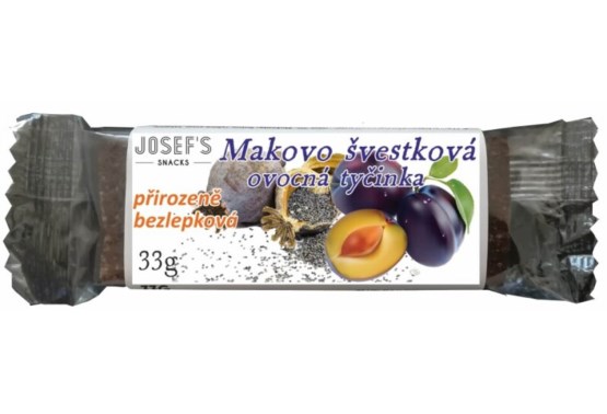 Josef´s snacks Makovo slivková bez lepku