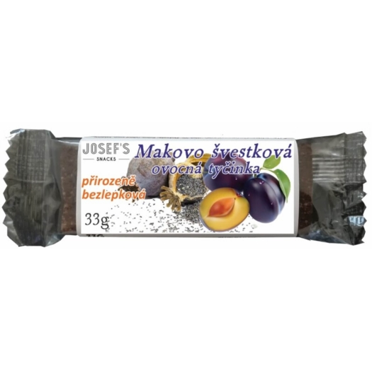 Josef´s snacks Makovo slivková bez lepku
