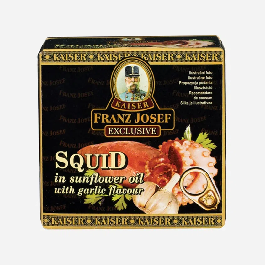 Kalamáre v slnečnicovom oleji s cesnakovou príchuťou