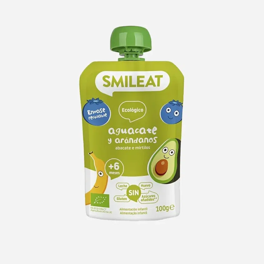 Kapsička jablko, banán, avokádo a čučoriedky 6M+ BIO