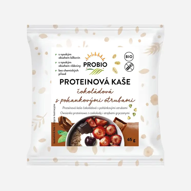 Kaša proteínová čokoládová s pohánkovými otrubami BIO