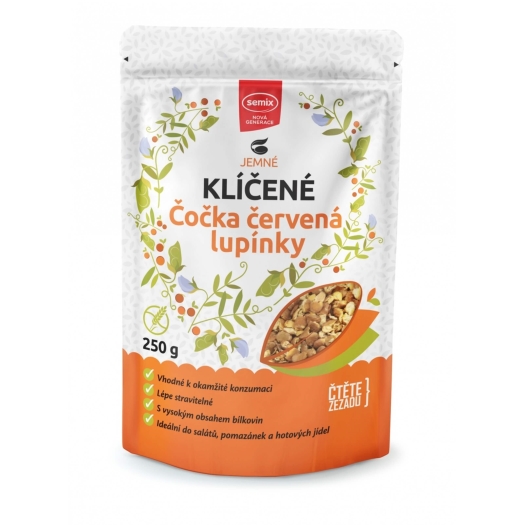 Klíčené šošovica červená lupienky