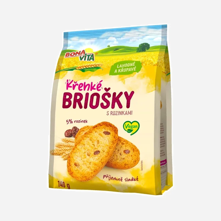 Krehké briošky s hrozienkami
