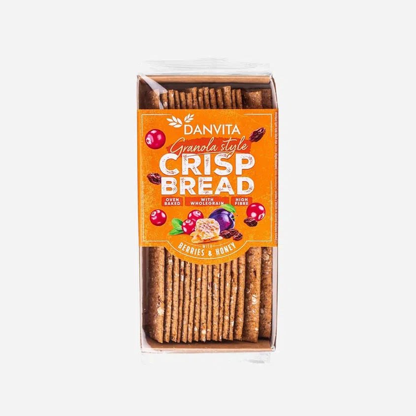 Krehké pšeničné granola plátky s ovocím a medom