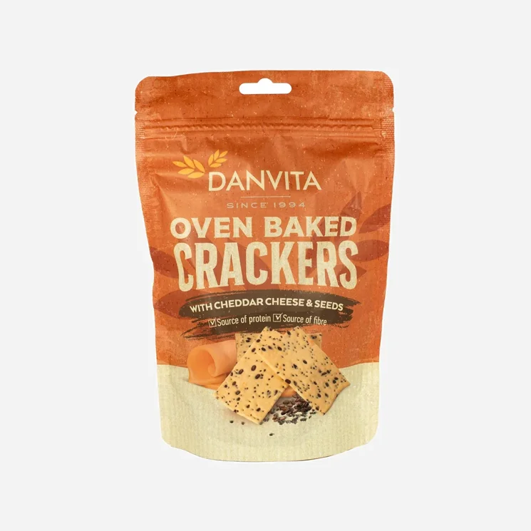 Krehké pšeničné krekry so syrom čedar a semienkami