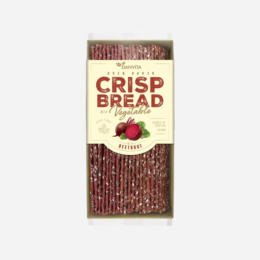 Krehké pšeničné plátky z červenej repy