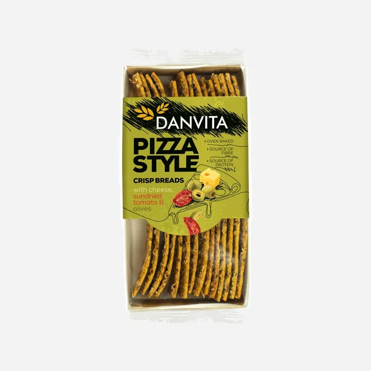 Krehký chlieb Pizza Style so sušenými paradajkami a olivami