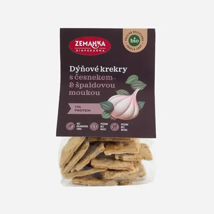 Krekry s tekvicovým semienkom a cesnakom BIO