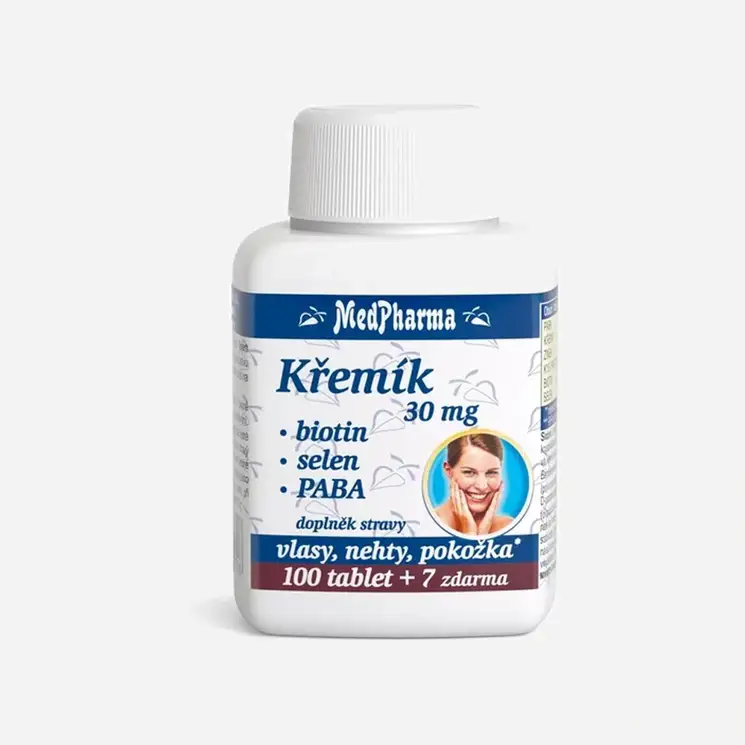 Kremík 30 mg + biotín + selén + PABA