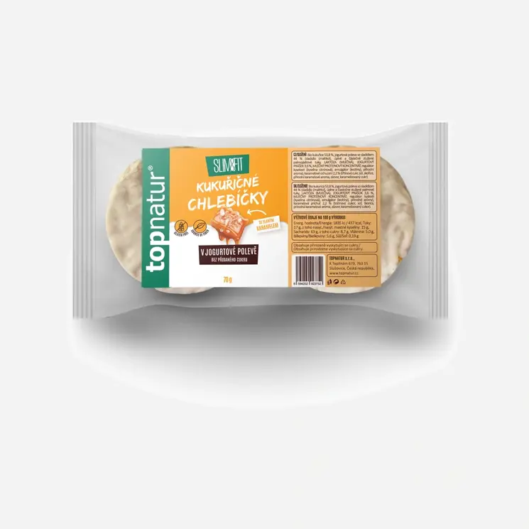 Kukuričné chlebíčky so slaným karamelom s jogurtovou polevou