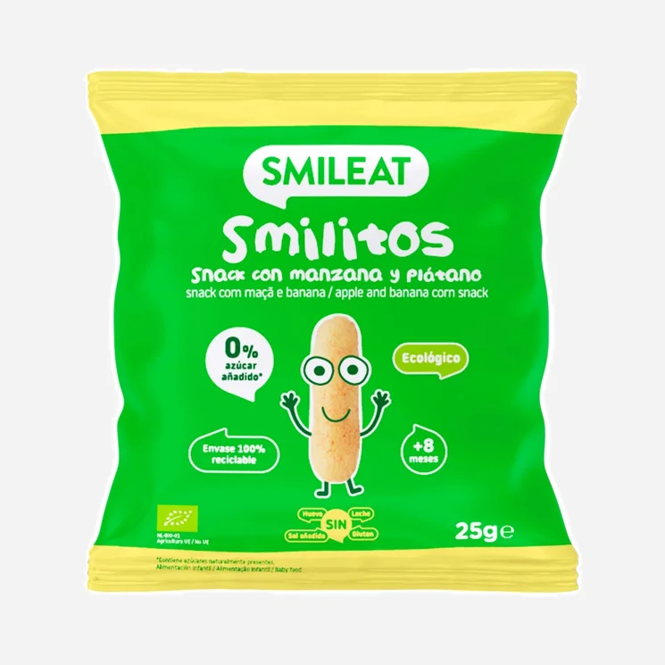 Kukuričné chrumky jablko & banán s extra panenským olivovým olejom BIO