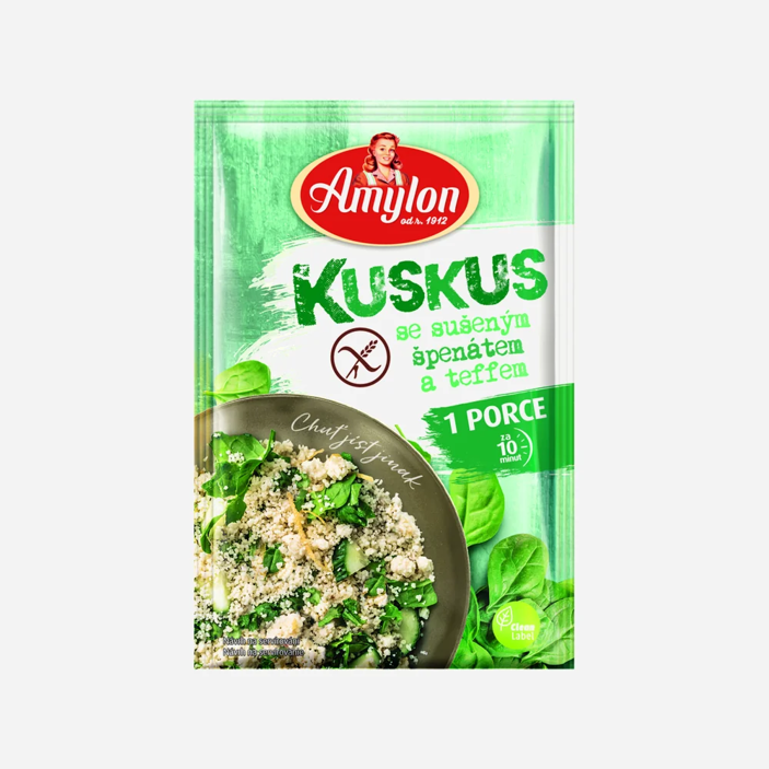 Kuskus so sušeným špenátom a Teff