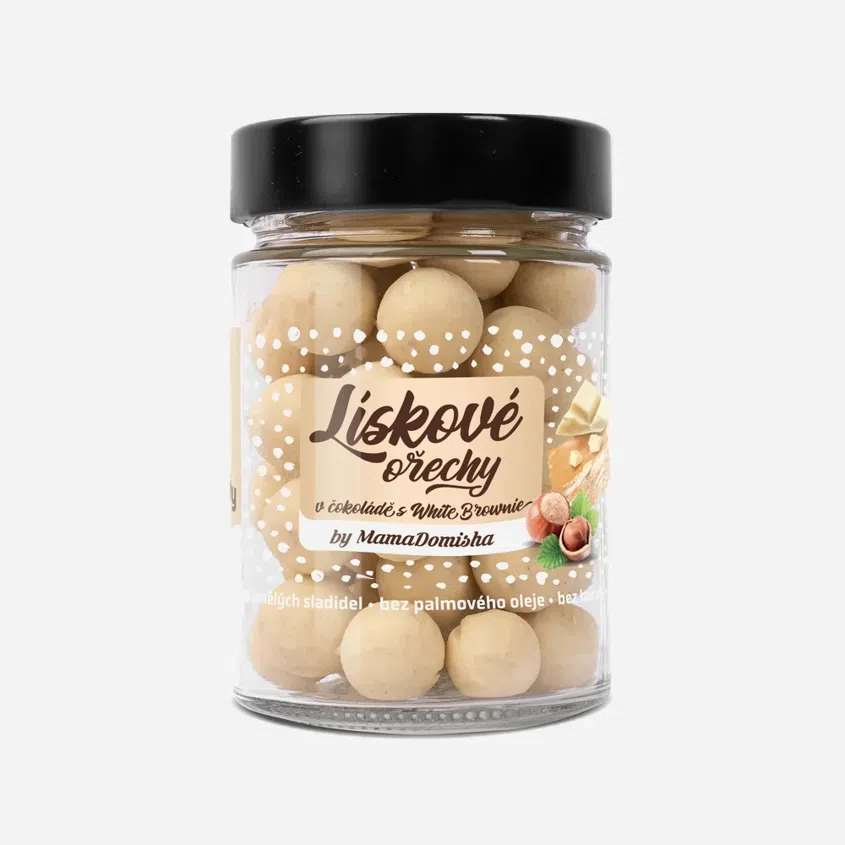 Lieskové orechy v čokoláde s White Brownie by @mamadomisha 180g