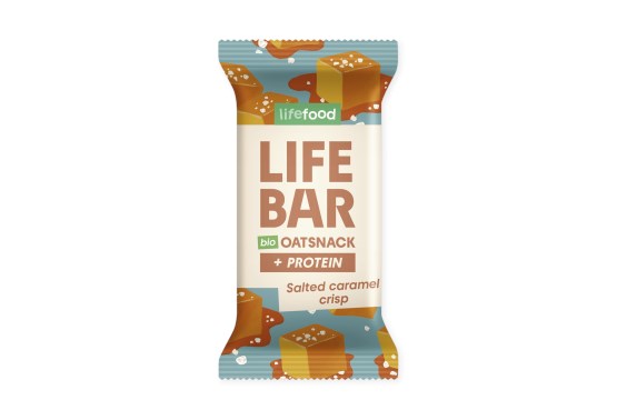 Lifebar Oat snack proteín slaný karamel BIO