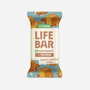 Lifebar Oat snack proteín slaný karamel BIO