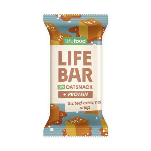 Lifebar Oat snack proteín slaný karamel BIO