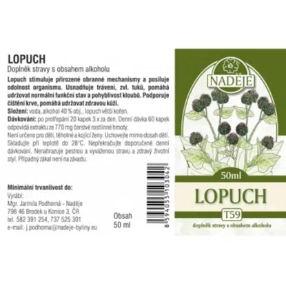 Lopúch tinktúra z byliny