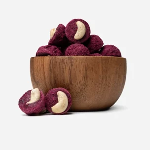 Lyofilizované čučoriedkové košíčky s kešu