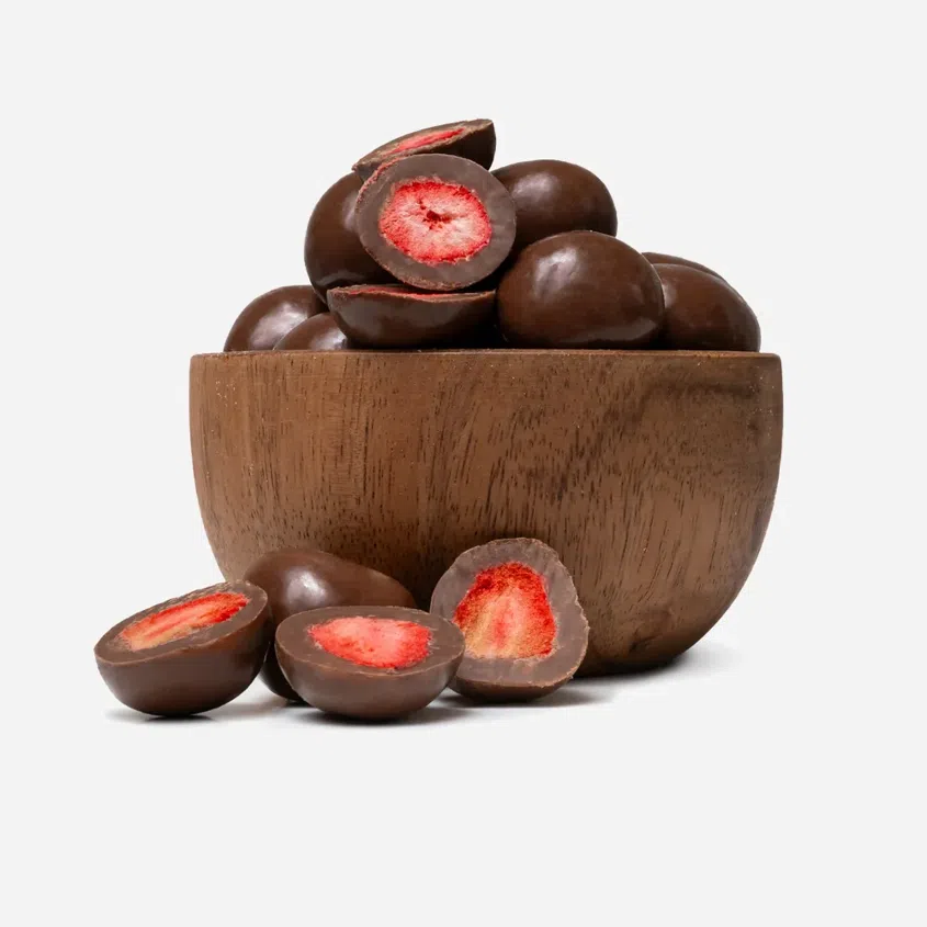 Lyofilizované jahody v mliečnej čokoláde