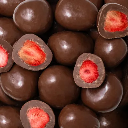 Lyofilizované jahody v mliečnej čokoláde