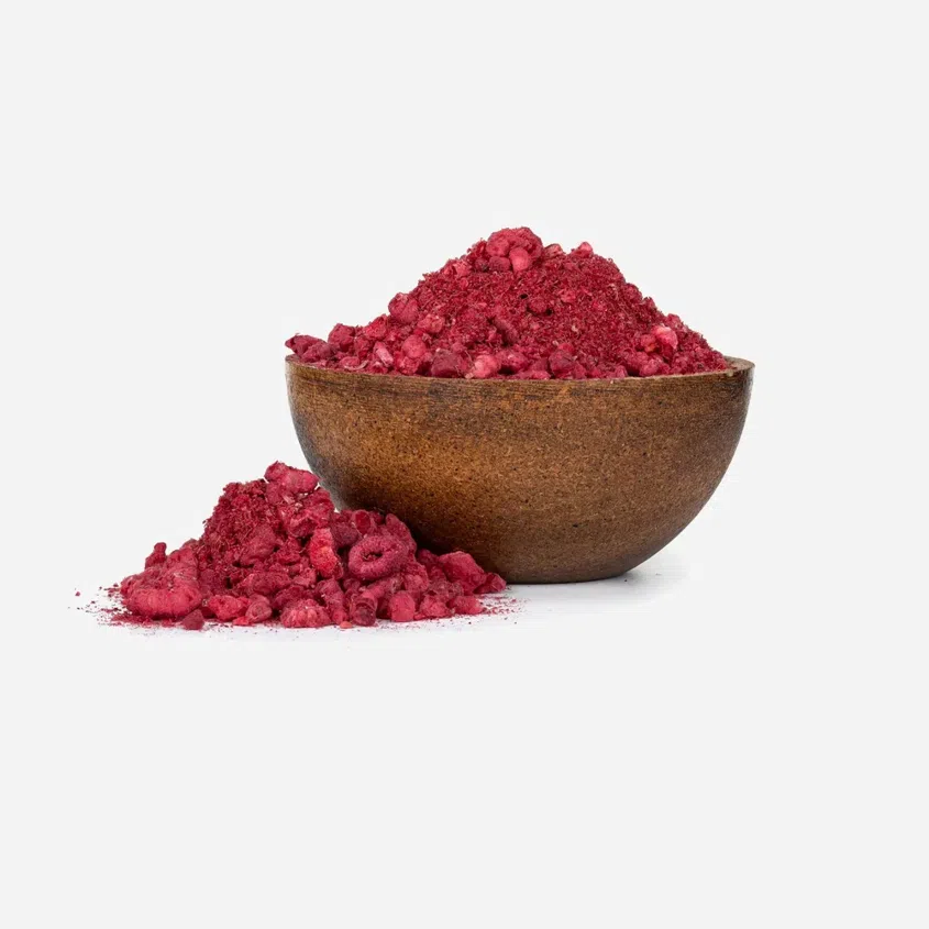 Maliny lyofilizované prach a zlomky