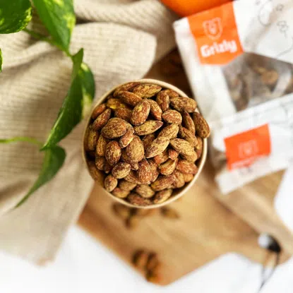 Mandle pražené solené s príchuťou horčice