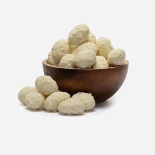 Mandle v bielej čokoláde s kokosom