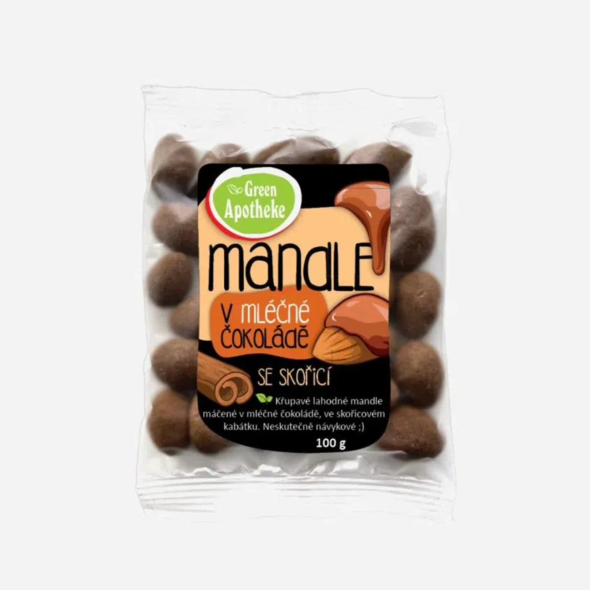 Mandle v mliečnej čokoláde so škoricou