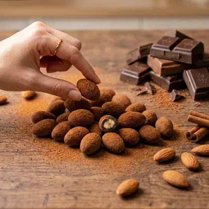 Mandle v mliečnej čokoláde so škoricou