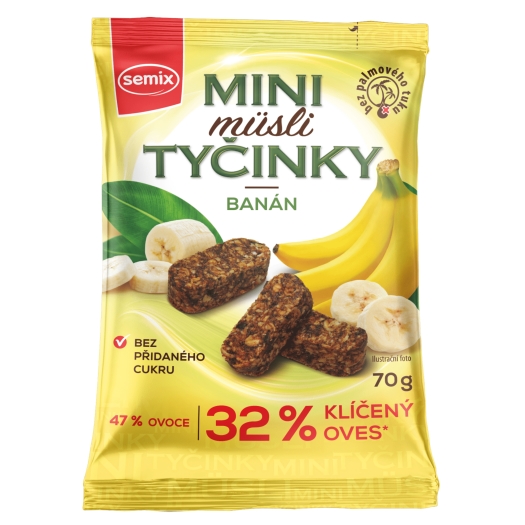 Mini müsli tyčinky s banánmi bez lepku