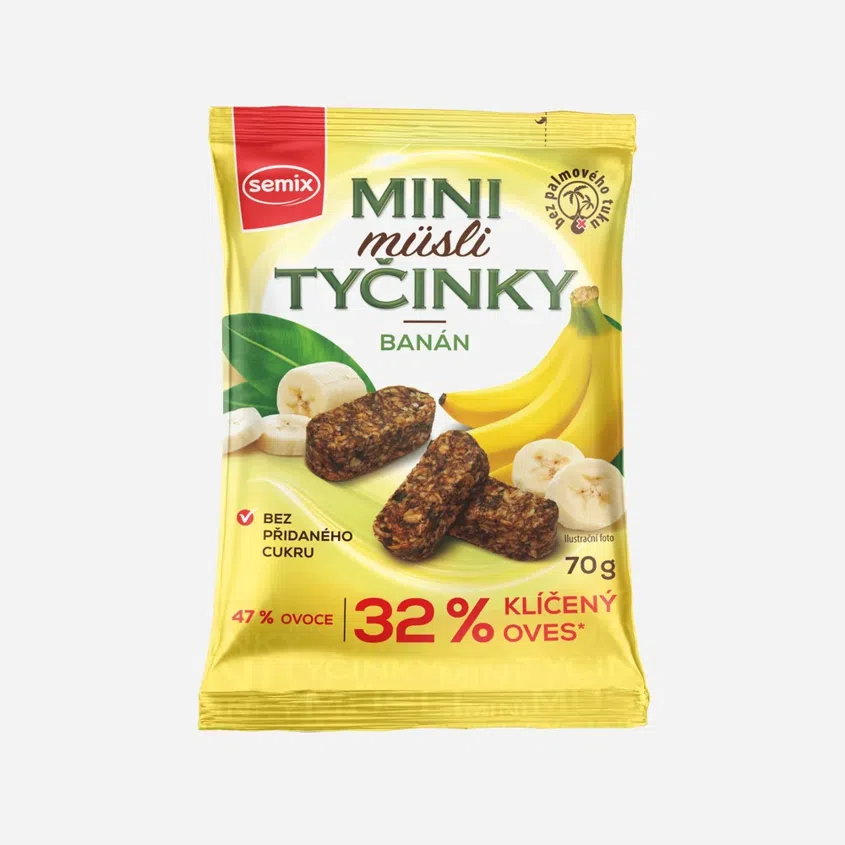 Mini müsli tyčinky s banánmi bez lepku