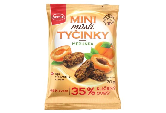 Mini müsli tyčinky s marhuľami bez lepku