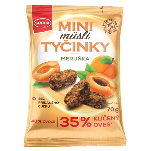 Mini müsli tyčinky s marhuľami bez lepku