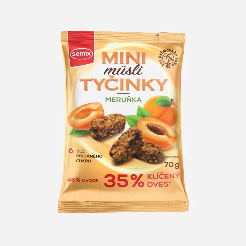 Mini müsli tyčinky s marhuľami bez lepku