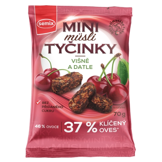 Mini müsli tyčinky s višňami bez lepku