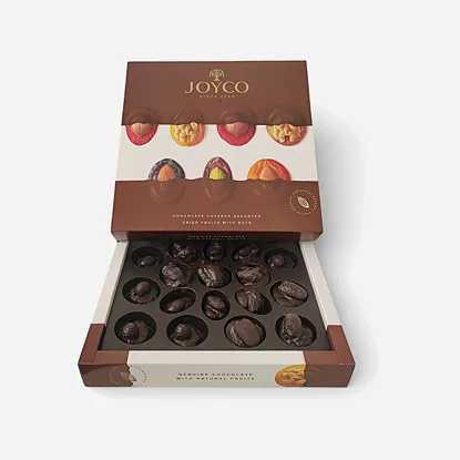 Mix sušeného ovocia v čokoláde s orechmi