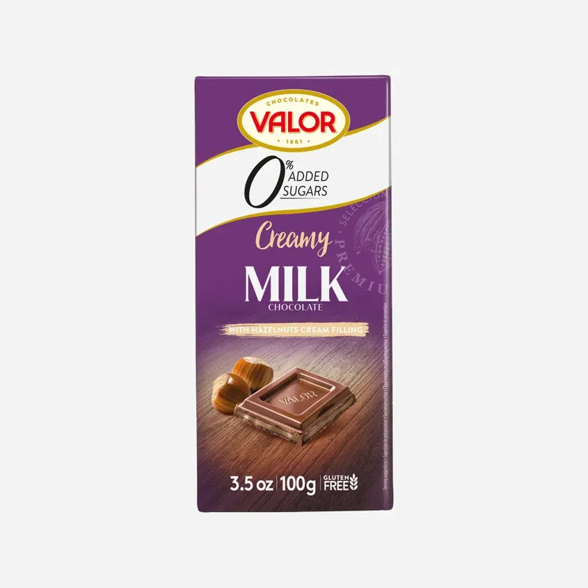 Mliečna čokoláda mliečna plnená krémom 35%, bez pridania cukru