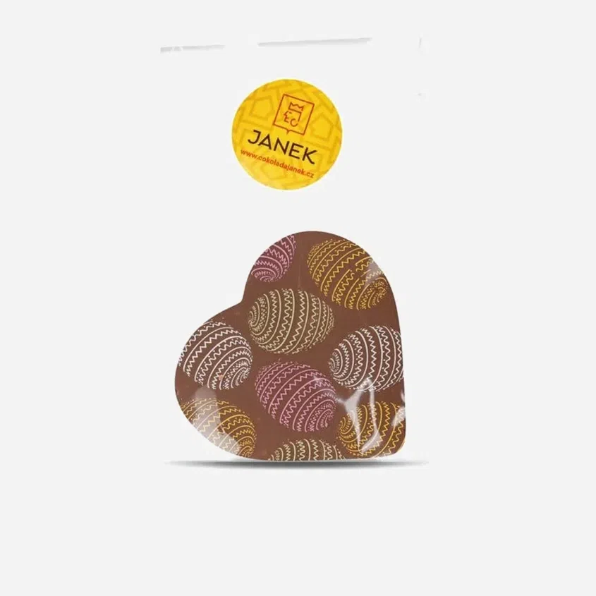 Mliečne čokoládové srdiečko s veľkonočnou potlačou