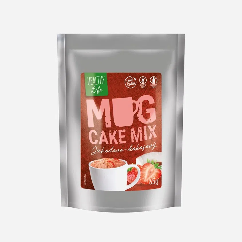 Mug cake jahodovo-kokosový low carb
