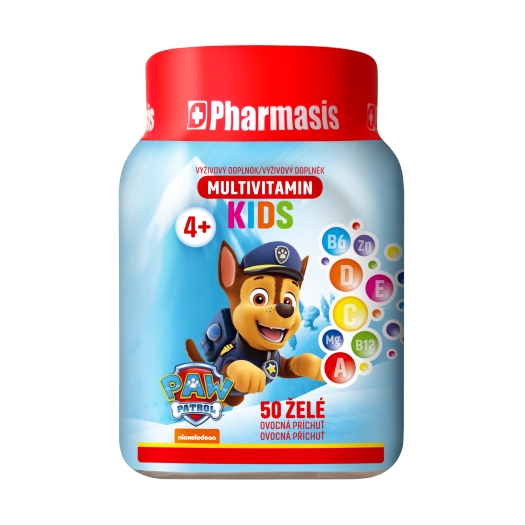 Multivitamínové želé cukríky pre deti PAW PATROL - modré 250g