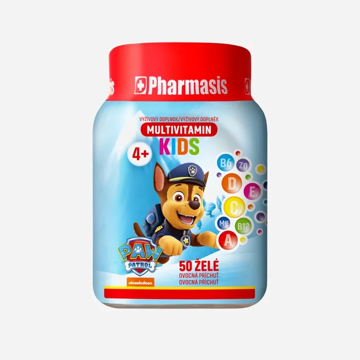 Multivitamínové želé cukríky pre deti PAW PATROL - modré 250g