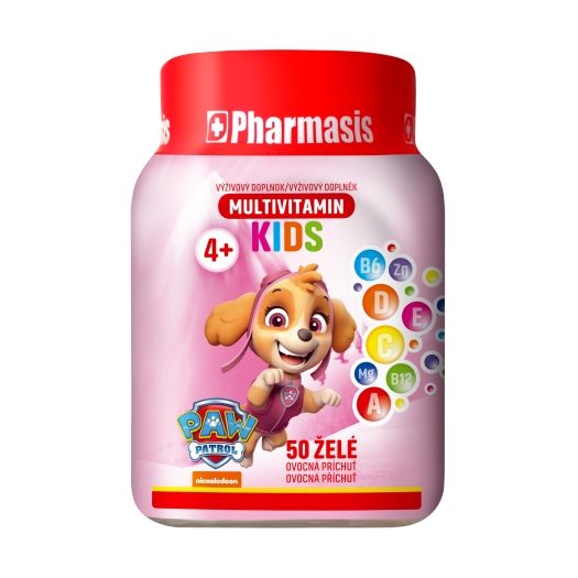 Multivitamínové želé cukríky pre deti Tlapková patrola ružové