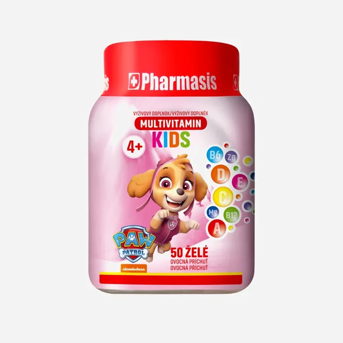 Multivitamínové želé cukríky pre deti Tlapková patrola ružové
