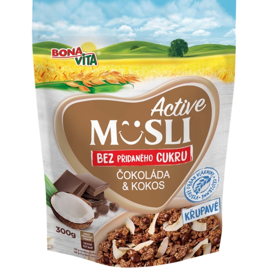 Müsli bez pridaného cukru čokoláda a kokos