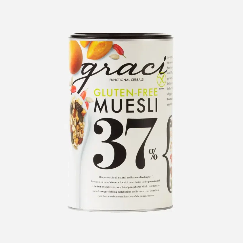 Müsli bezlepkové 37% sušeného ovocia a semienok