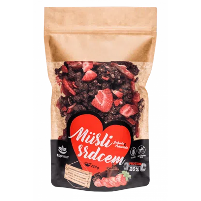 Müsli srdcem Proteinové Jahoda a čokoláda 250g