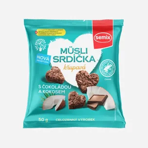 Müsli srdiečka s čokoládou a kokosom 6 x 50 g