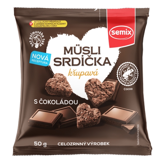 Müsli srdiečka s čokoládou